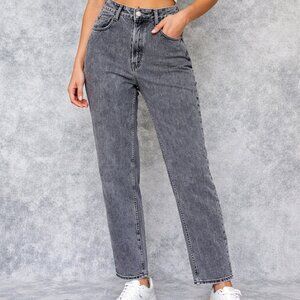 Everlane Jean Women 33 Short Regular 90's Cheeky Black Organic Cotton Button Fly